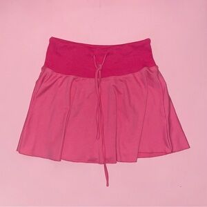 Pink Mini Skirt with Drawstring Waist